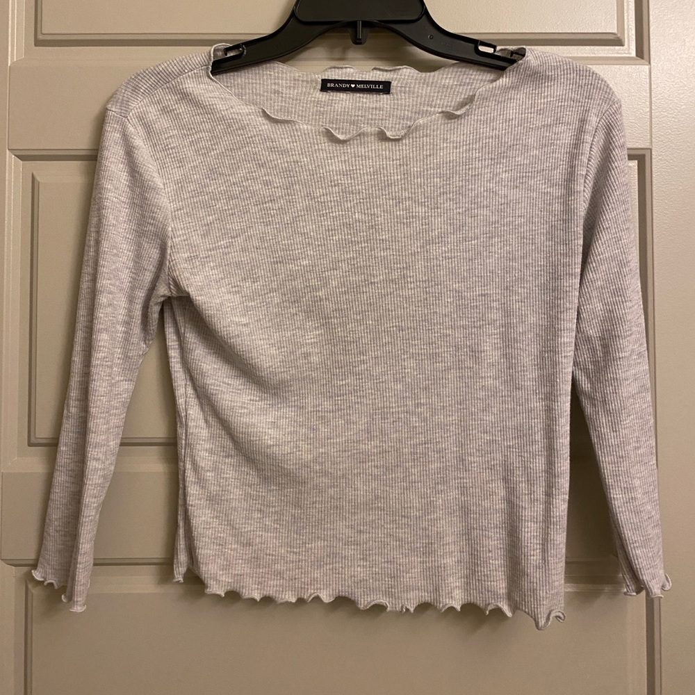 Brandy Melville Grey Long Sleeve Shirt